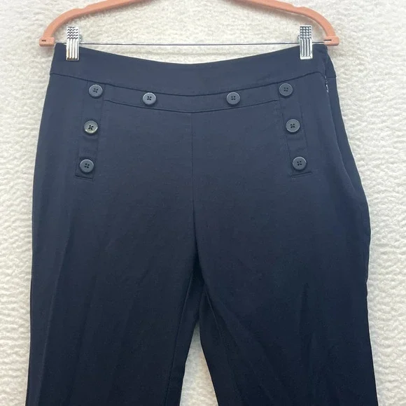 Cabi Pants Womens 6 Blue Mariner Trouser Dress Nautical Buttons Boot Cut Preppy - Picture 4 of 12